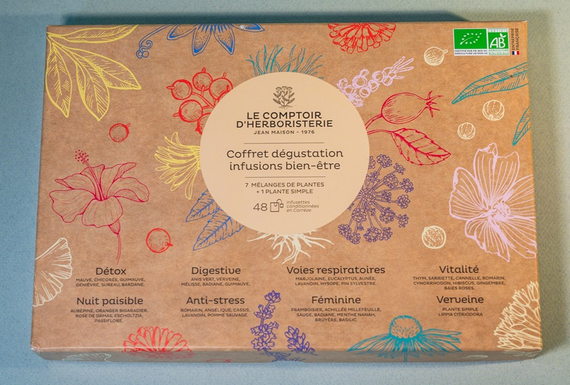 COFFRET DEGUSTATION 48 INFUSETTES BIO - LE COMPTOIR DE L'HERBORISTERIE