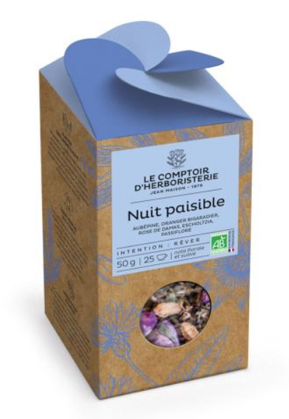 Tisane NUIT PAISIBLE 50g BIO - LE COMPTOIR D'HERBORISTERIE