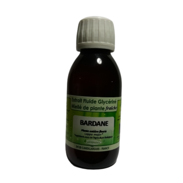 Bardane Extrait Fluide Glycériné Miellé de plante fraiche 125 ml BIO - Phytofrance
