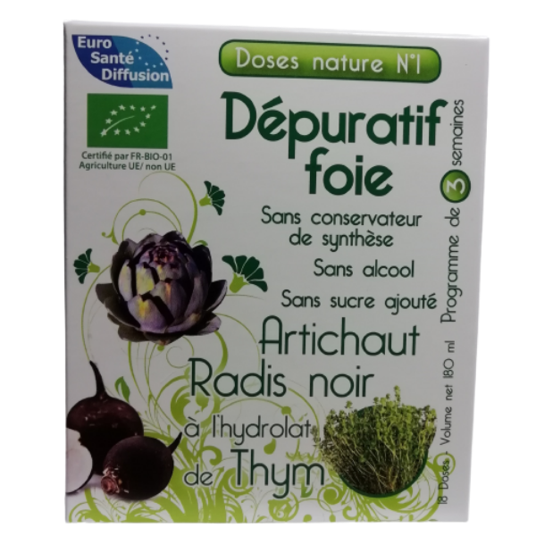 Doses nature N°1 - Dépuratif foie - Boîte de 18 doses - volume net 180 ml - Euro Santé Diffusion