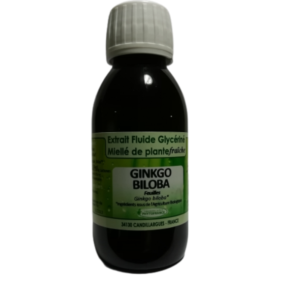 Ginkgo biloba - Extrait Fluide Glycériné Miellé de plante fraiche 125 ml BIO - PHYTOFRANCE