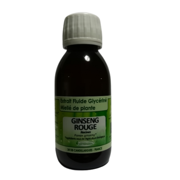 Ginseng rouge - Extrait Fluide Glycériné Miellé 125 ml BIO - PHYTOFRANCE