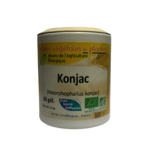 Konjac 60 gélules végétales BIO - EURO SANTE DIFFUSION