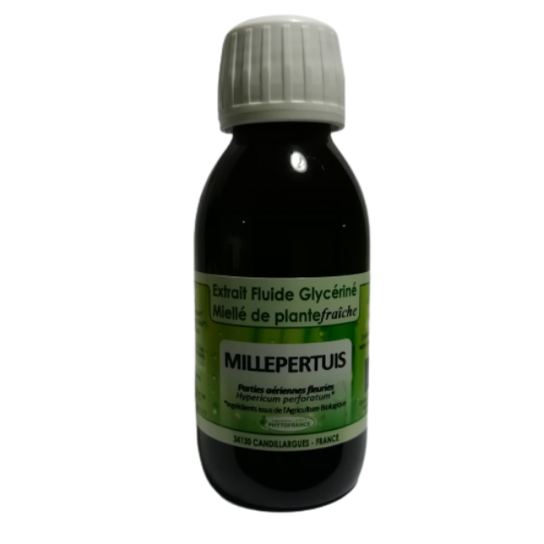 Millepertuis - Extrait Fluide Glycériné Miellé de plante fraiche 125 ml BIO - PHYTOFRANCE