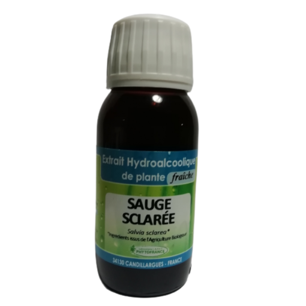 Sauge sclarée - Extrait hydroalcoolique de plante fraîche 60 ml BIO - PHYTOFRANCE