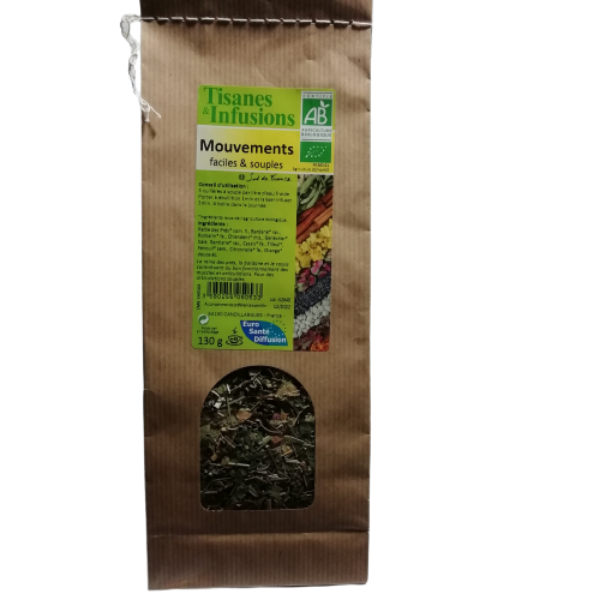 Tisane Mouvements faciles et souples BIO 130g - EURO SANTE DIFFUSION