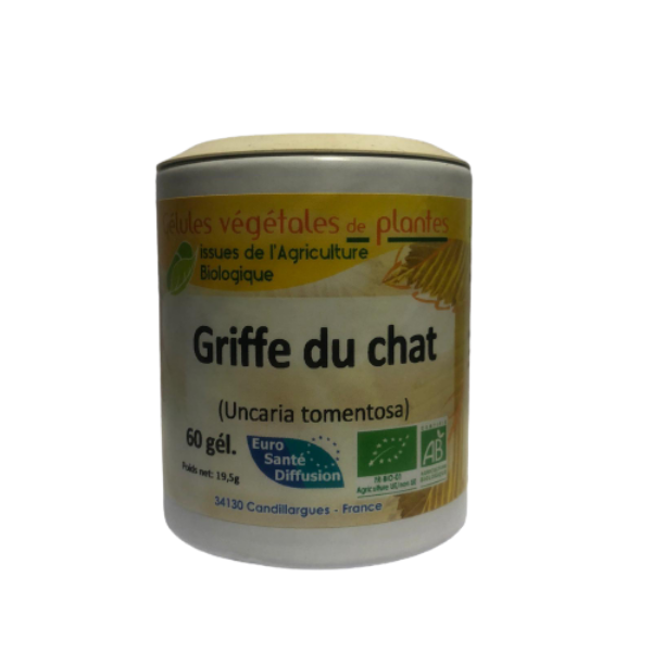 Griffe du chat 60 gélules végétales BIO - EURO SANTE DIFFUSION