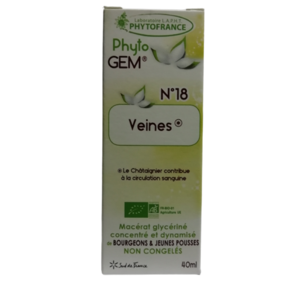 Phyto GEM N°18 Veines 40ml BIO - PHYTOFRANCE