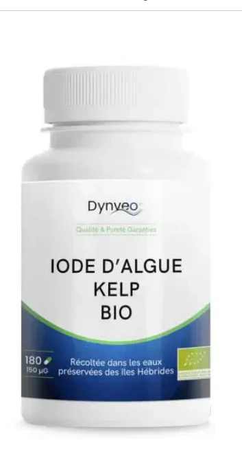 Iode d'algue kelp BIO 60 gélules 200 mg - Dynveo