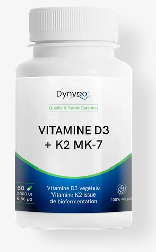 Vitamines D3 + K2 MK-7 végétale 60 gélules Dynveo