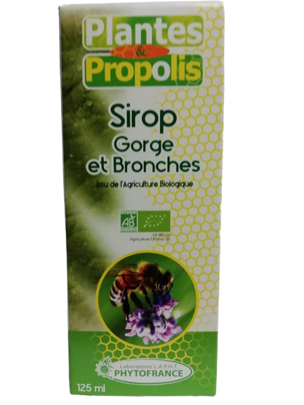 Plantes et Propolis Sirop Gorge et Bronches 125 ml PHYTOFRANCE