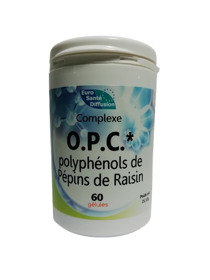 Complexe O. P. C.* polyphénols de Pépins de Raisin 60 gélules EURO SANTE DIFFUSION