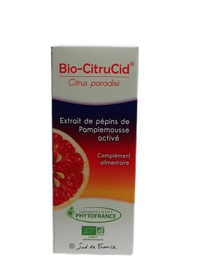 Bio-CitruCid   Citrus paradisii   Extrait de pépins de Pamplemousse activé 50 ml PHYTOFRANCE