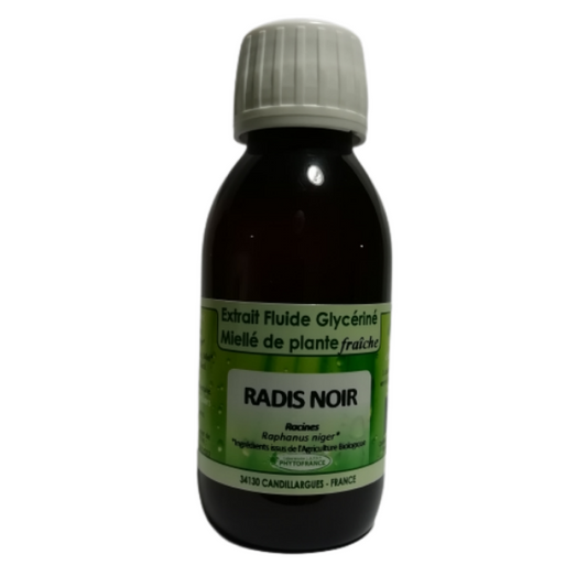 Radis noir - Extrait Fluide Glycériné Miellé de plante fraiche 125 ml BIO - PHYTOFRANCE