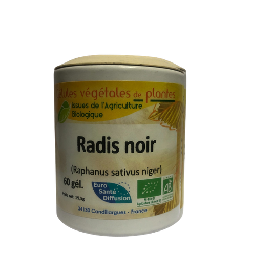 Radis Noir 60 gélules végétales BIO - EURO SANTE DIFFUSION